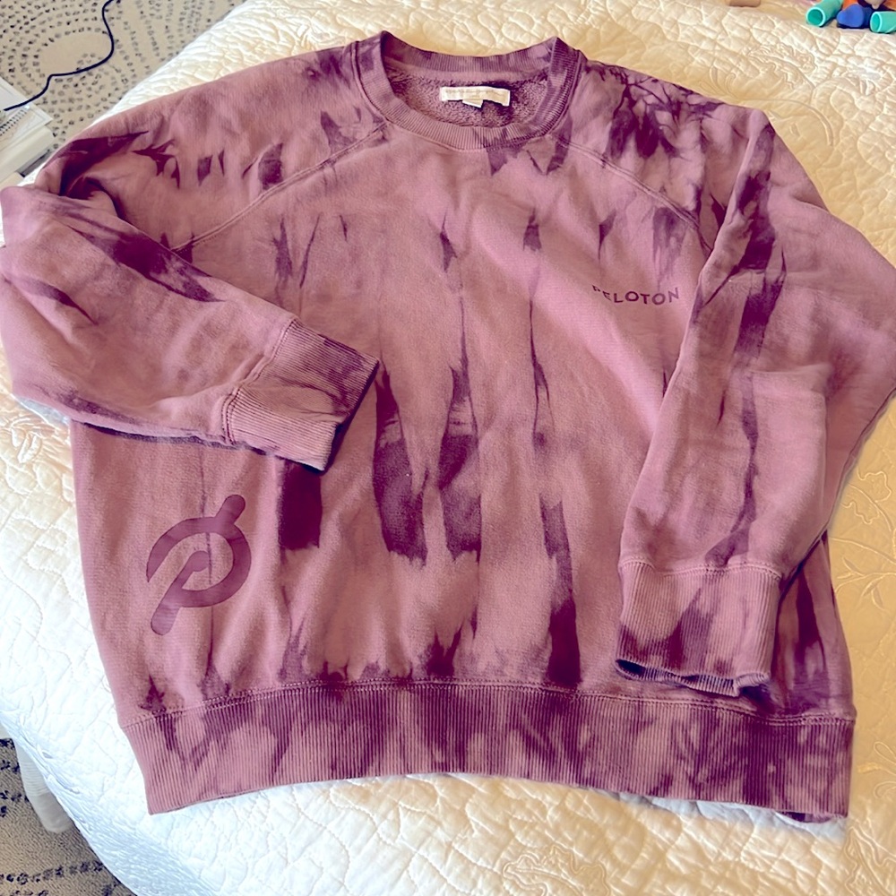Peloton x spiritual gangster size large purple crewneck sweatshirt